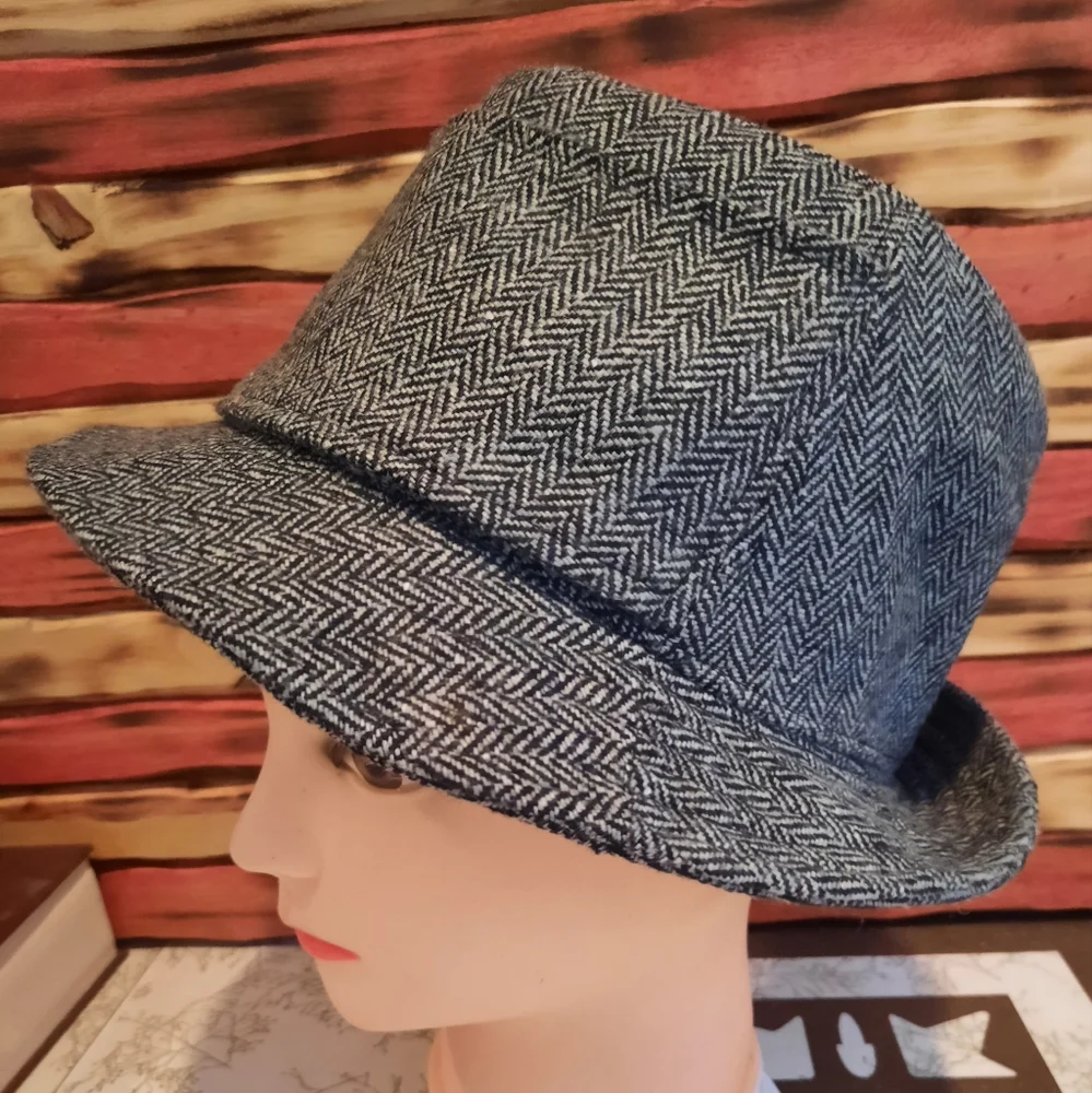 Fedora Hat grey tweed wool blend hat ladies L 9 West